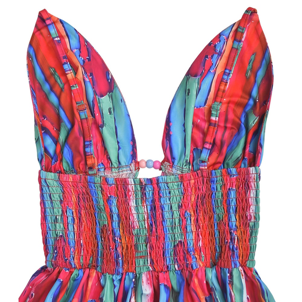 Colors sexy fashion printing sling dress for women