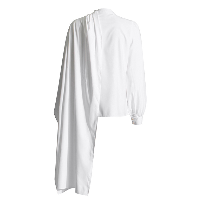 Single-breasted long sleeve shirt pure tops for women