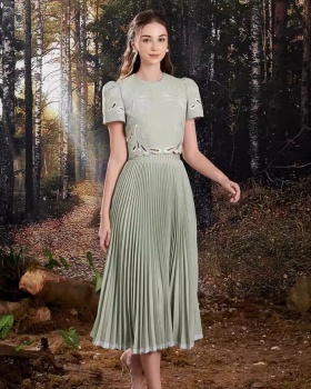Patterns hollow long dress elegant refreshing dress a set