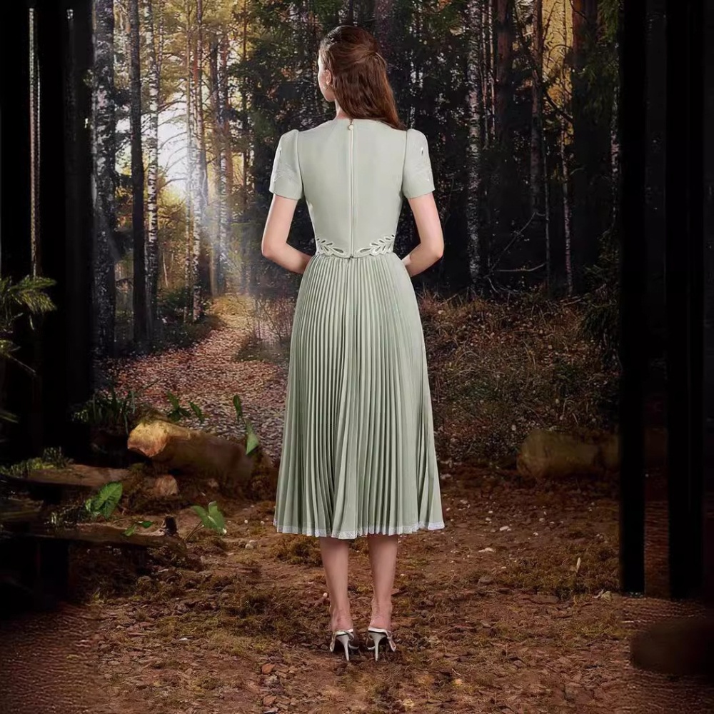 Patterns hollow long dress elegant refreshing dress a set