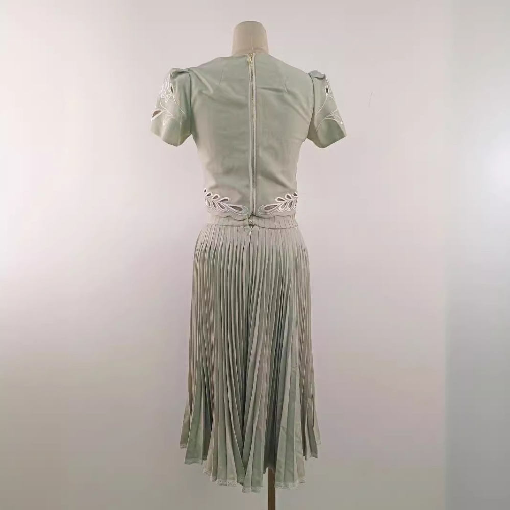 Patterns hollow long dress elegant refreshing dress a set