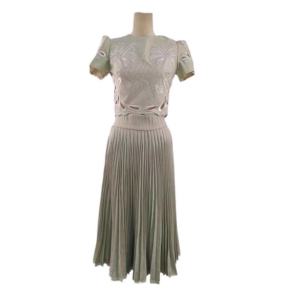 Patterns hollow long dress elegant refreshing dress a set