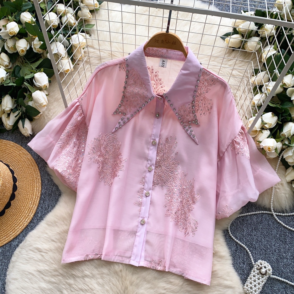Summer ladies tops court style shirt for women