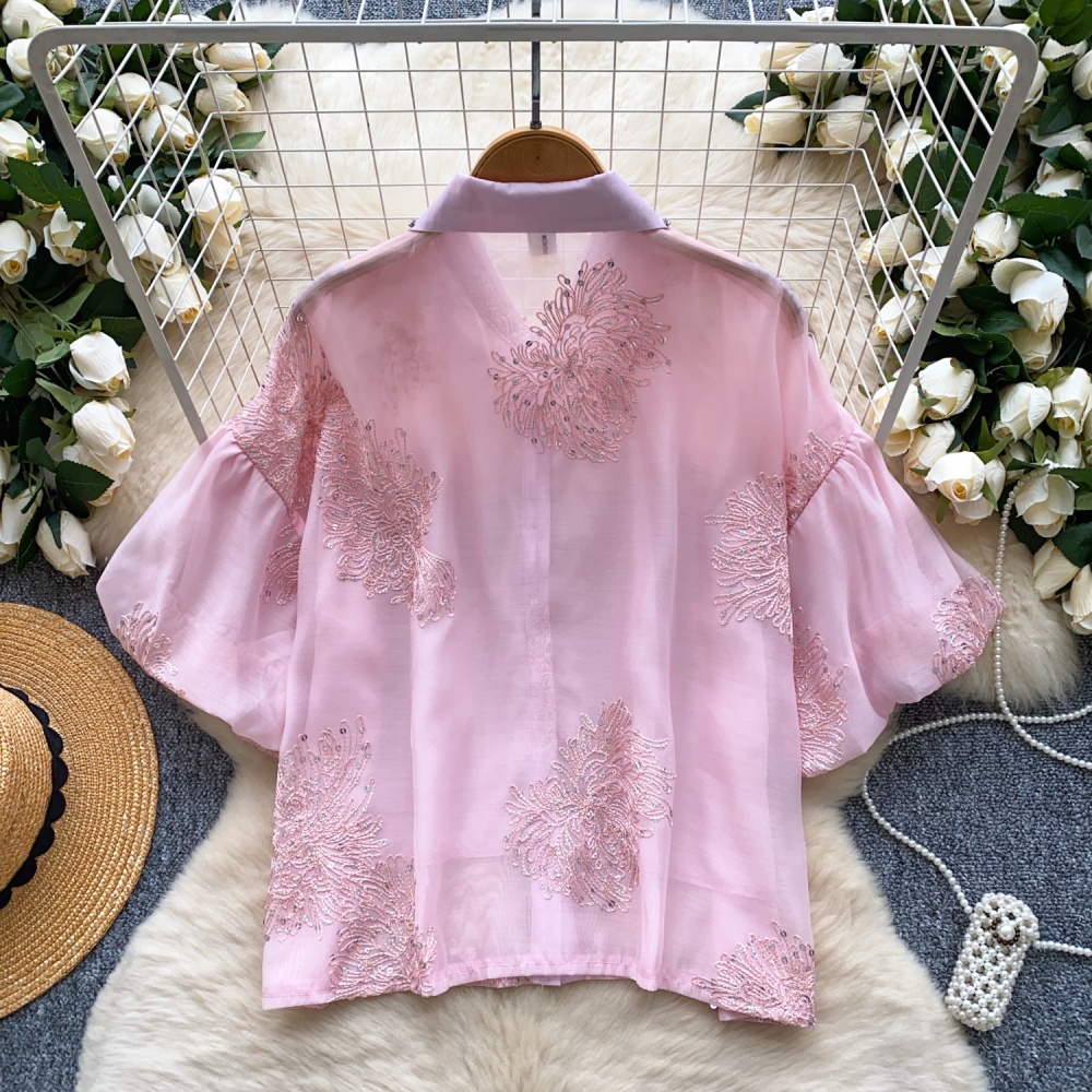 Summer ladies tops court style shirt for women