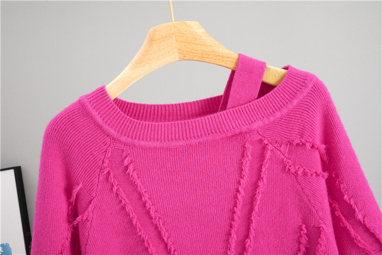 Horizontal collar Casual tops temperament autumn sweater