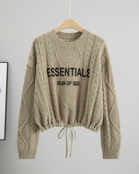 Twist tender sweater short Korean style tops for women