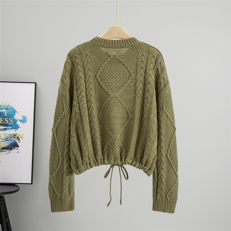 Twist tender sweater short Korean style tops for women