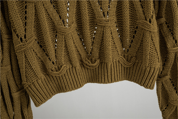 Screw thread twist sweater thick bottoming shirt for women