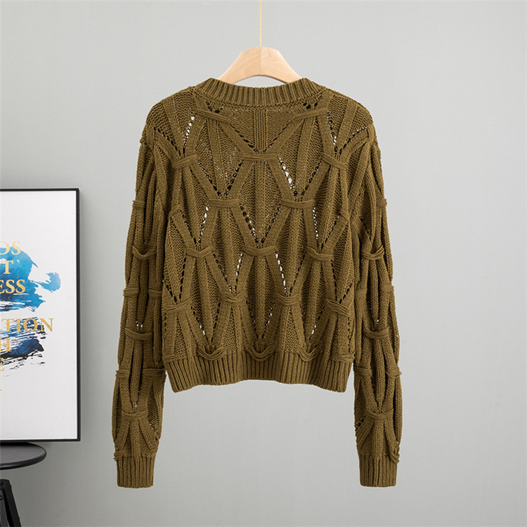 Screw thread twist sweater thick bottoming shirt for women