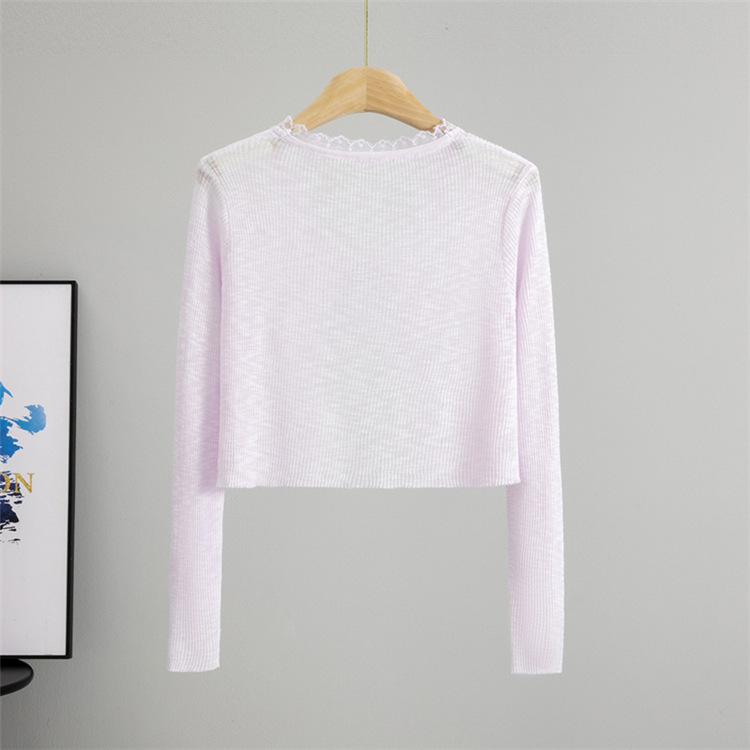 Knitted outside the ride shirts thin short cardigan