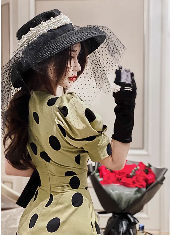 Short sleeve long dress V-neck dress for women