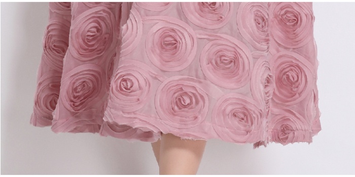 Pure flowers retro formal dress stereoscopic sleeveless dress