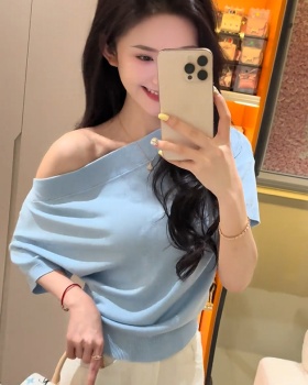All-match slim tops short sleeve sweater for women