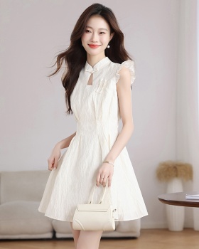 Chinese style short summer dress hollow A-line cheongsam