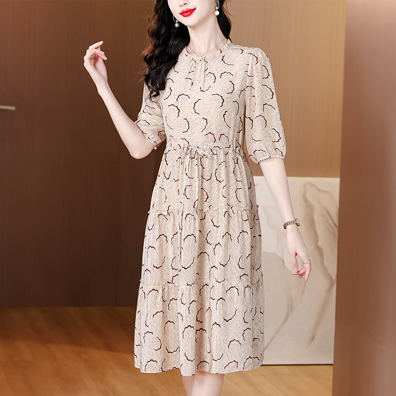 Colors slim France style long summer pinched waist dress