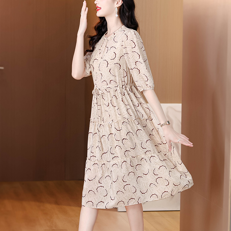 Colors slim France style long summer pinched waist dress