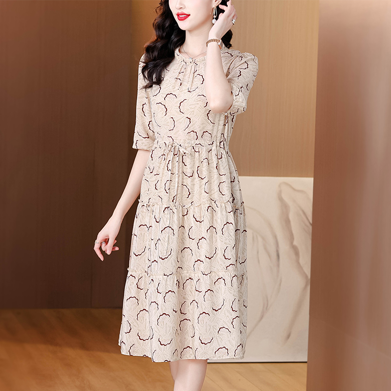 Colors slim France style long summer pinched waist dress