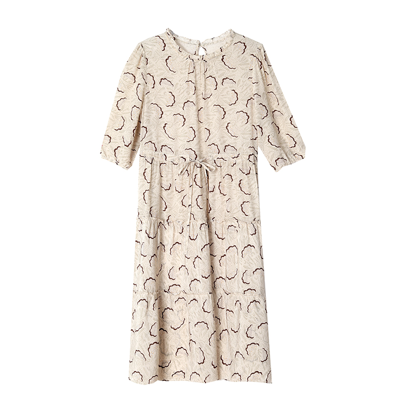 Colors slim France style long summer pinched waist dress