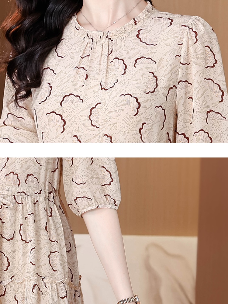 Colors slim France style long summer pinched waist dress