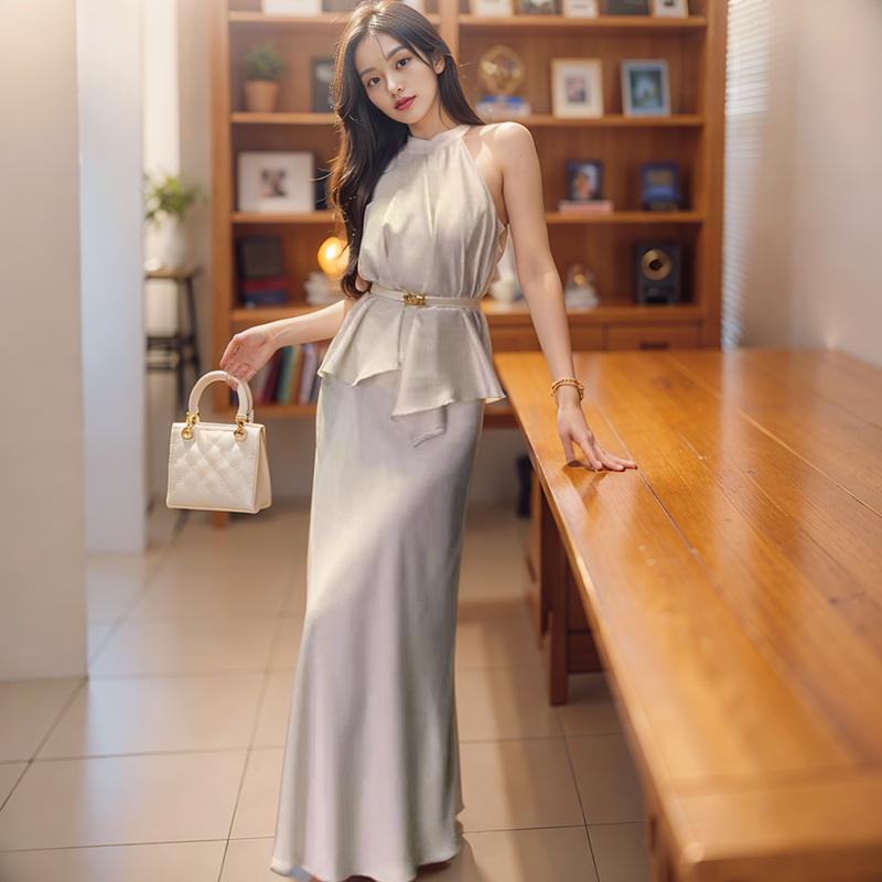 High waist vest skirt 2pcs set for women