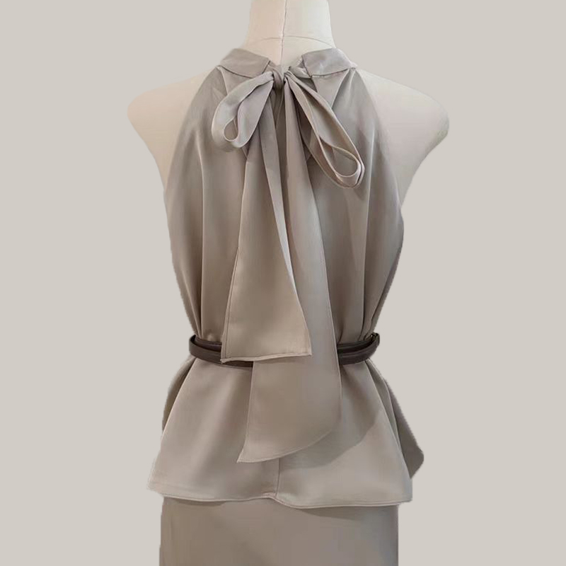 High waist vest skirt 2pcs set for women