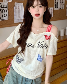 Temperament irregular T-shirt strapless summer tops
