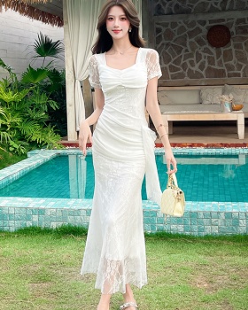 Fashion summer lace long dress package hip temperament dress