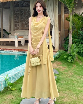 Summer fashion long skirt temperament tops 2pcs set