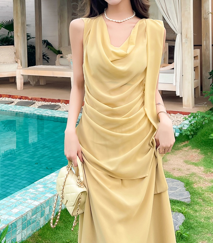 Summer fashion long skirt temperament tops 2pcs set