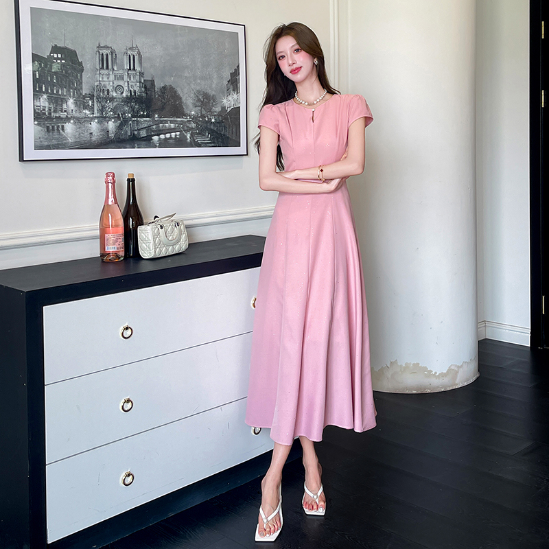 Big skirt pinched waist long dress temperament dress