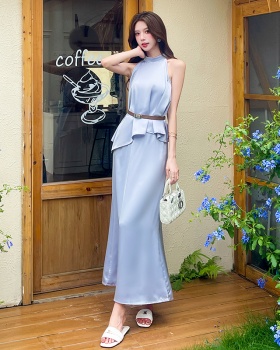 Summer fashion tops temperament long skirt 2pcs set