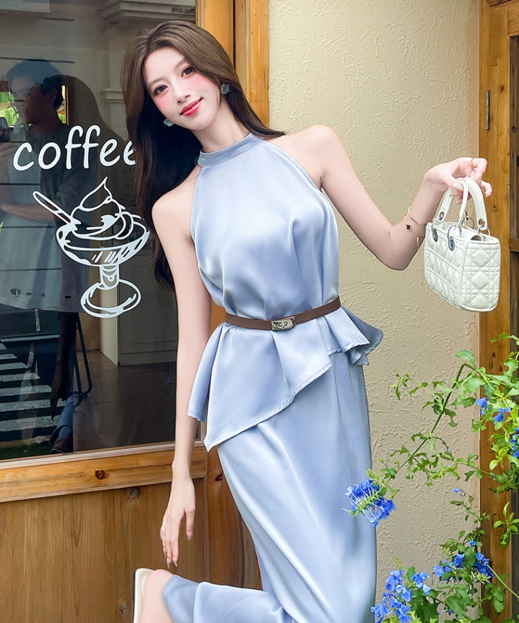 Summer fashion tops temperament long skirt 2pcs set
