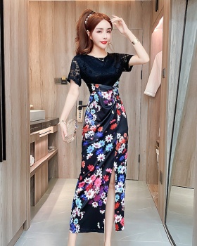 Fashion package hip long dress printing summer dress