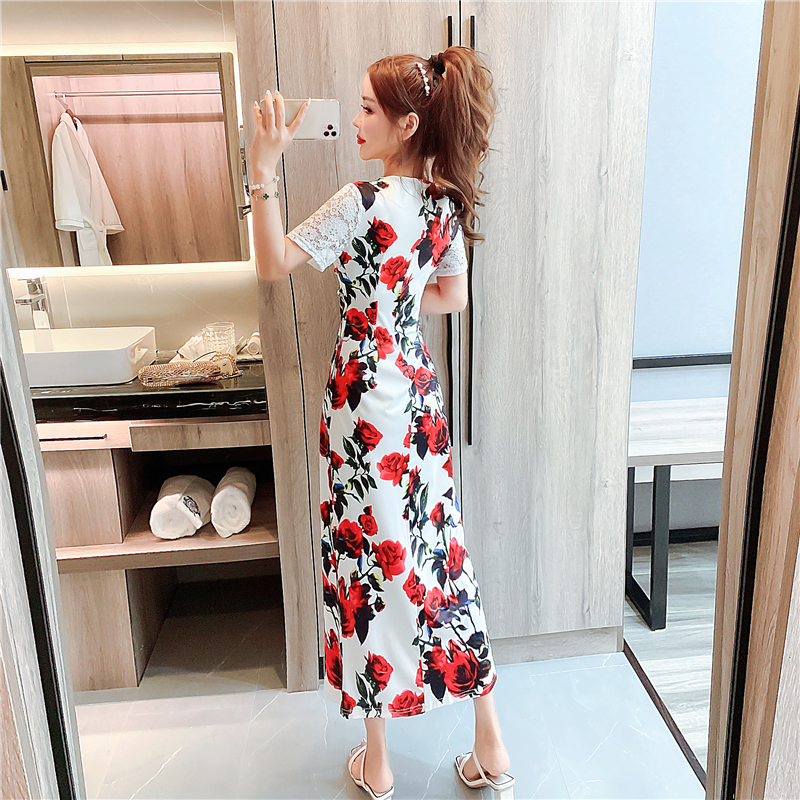 Fashion package hip long dress printing summer dress