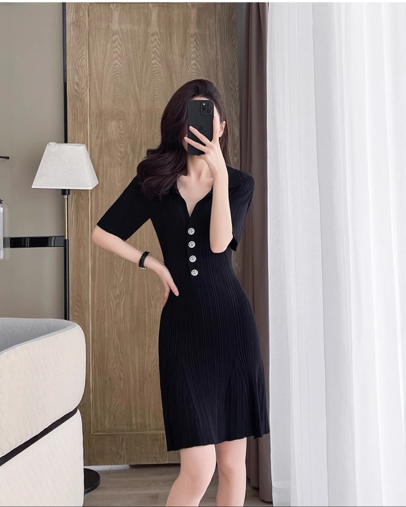 Short sleeve A-line summer thin ice silk white dress for women