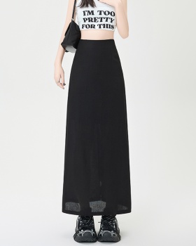 Ice silk summer skirt A-line one step skirt for women