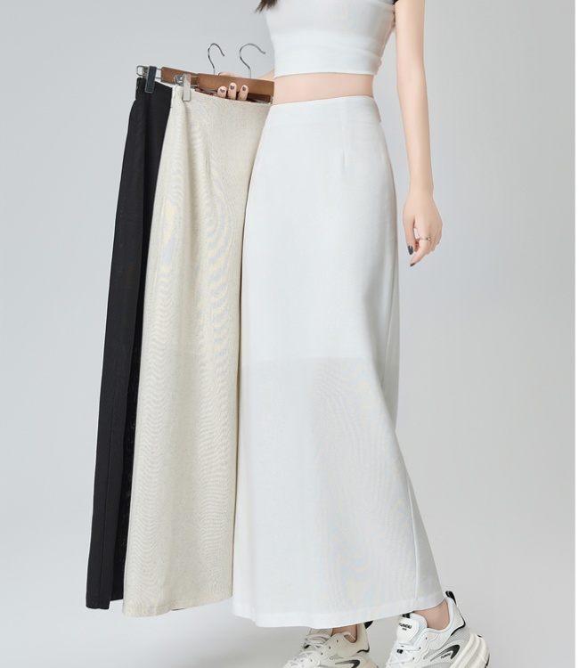 Ice silk summer skirt A-line one step skirt for women
