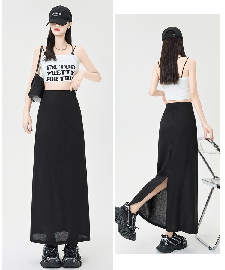 Ice silk summer skirt A-line one step skirt for women