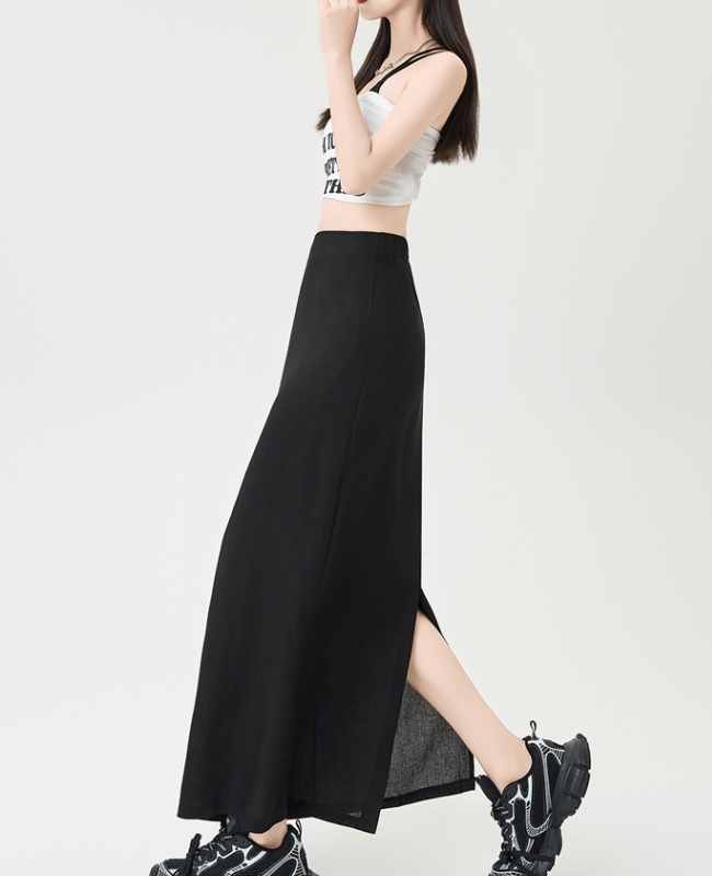 Ice silk summer skirt A-line one step skirt for women