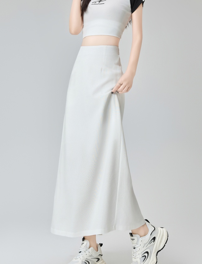 Ice silk summer skirt A-line one step skirt for women