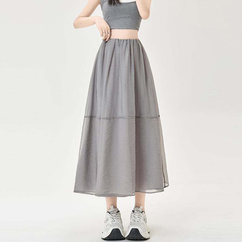 Casual high waist A-line summer skirt for women