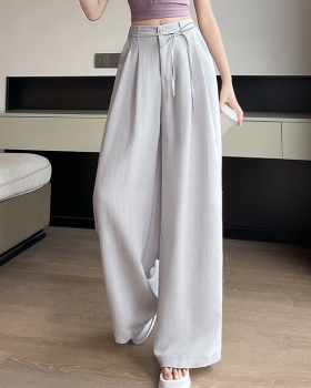 Casual flax suit pants summer cotton linen wide leg pants