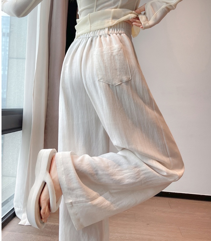 Cotton linen wide leg pants suit pants for women