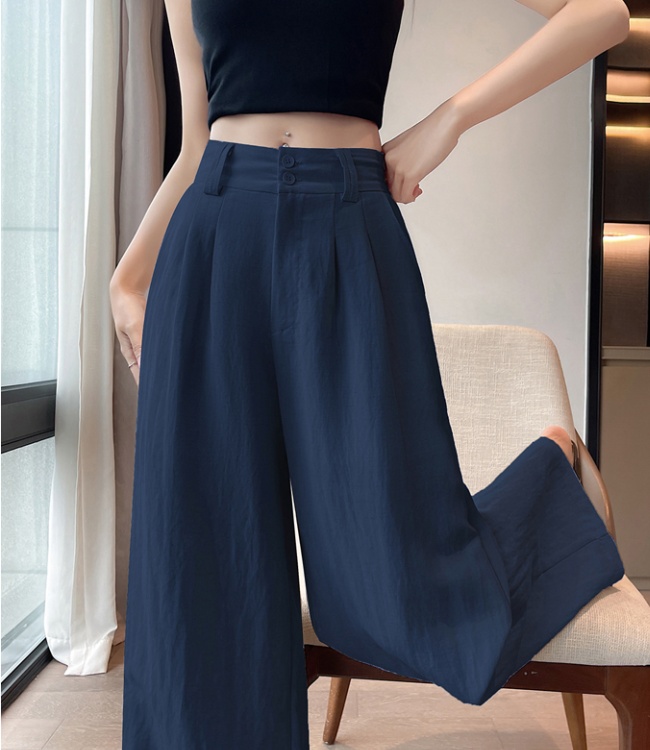 Cotton linen wide leg pants suit pants for women