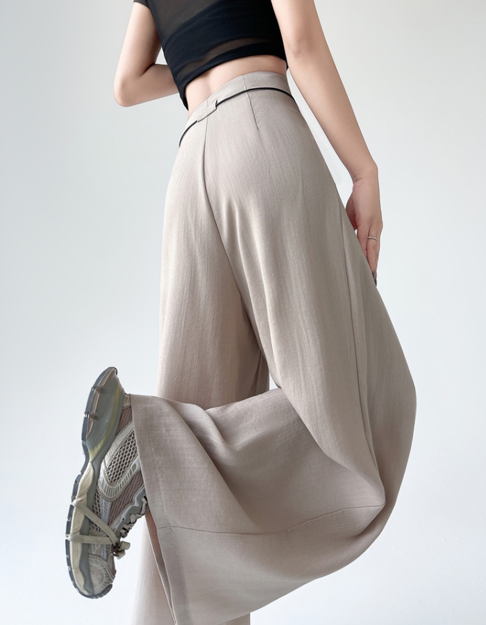 Drape ice silk skirt high waist wide leg pants for women