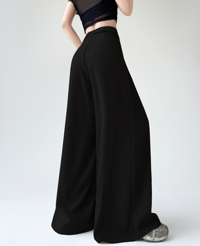 Drape ice silk skirt high waist wide leg pants for women