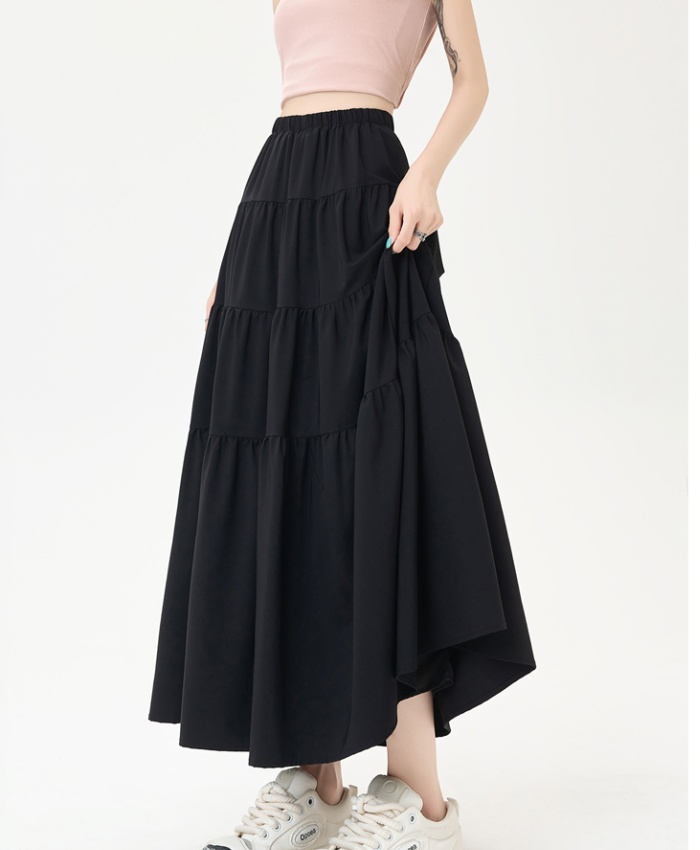 Elastic waist long dress skirt for women