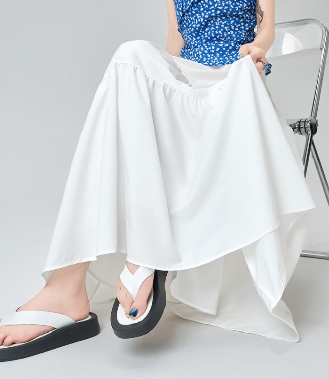 Elastic waist long dress skirt for women