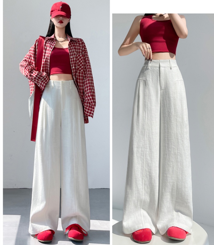 Mopping pants high waist wide leg pants for women