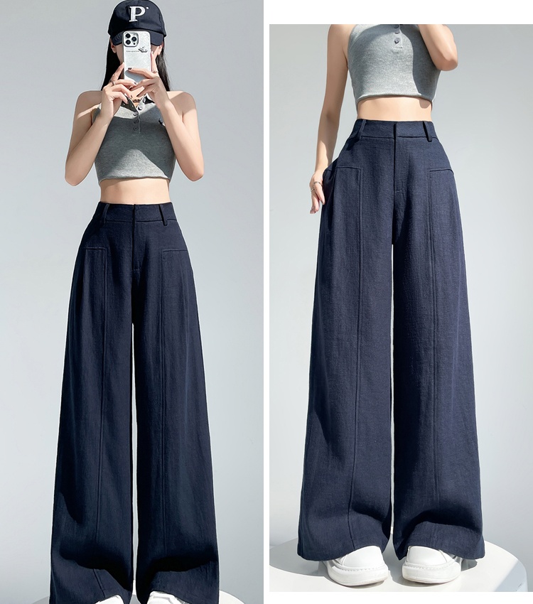 Mopping pants high waist wide leg pants for women